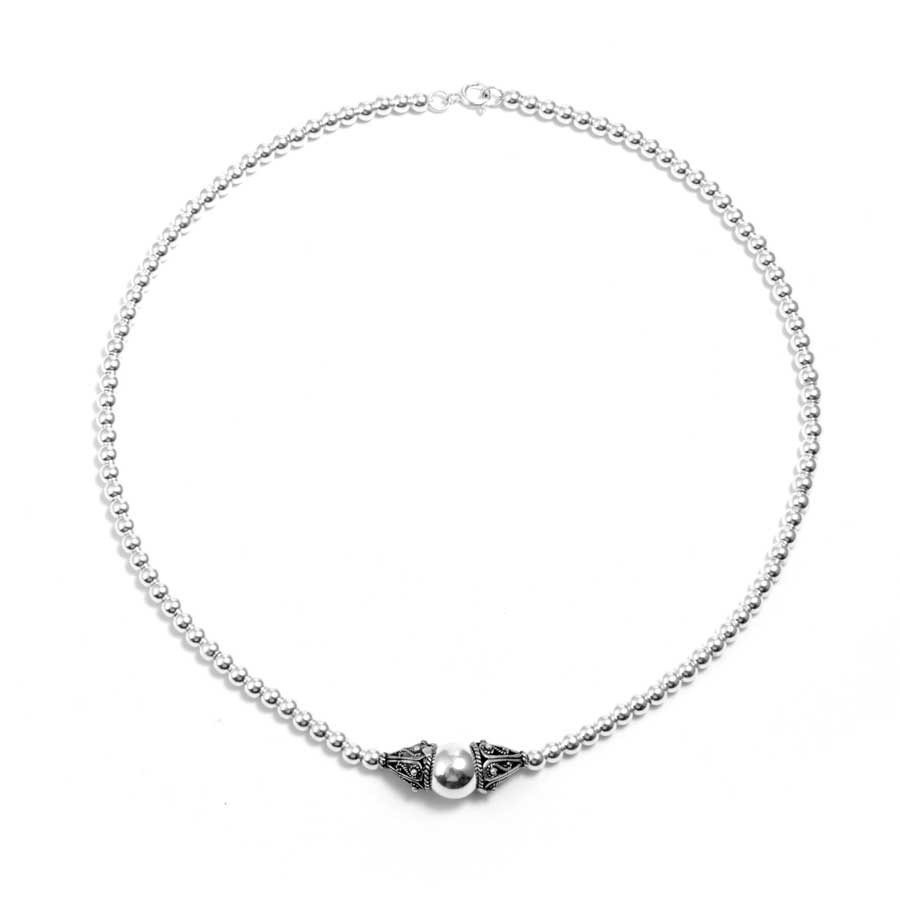 Collier perles d'argent simple - BIJOUX ARGENT - Boutique Nirvana