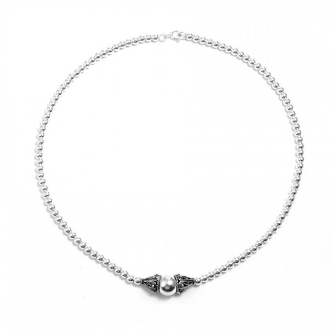 Collier perles d'argent simple - BIJOUX ARGENT - Boutique Nirvana