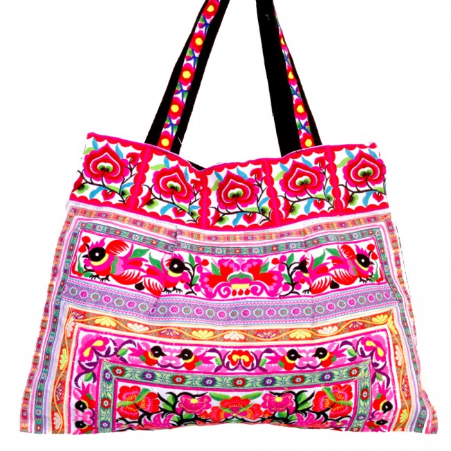 Grand sac ethnique India blanc - ACCESSOIRES -