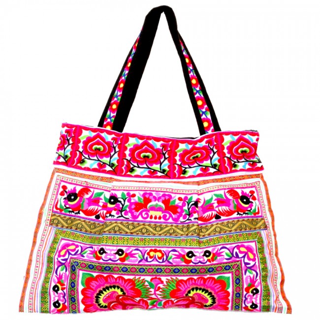 Grand sac ethnique India blanc - ACCESSOIRES -