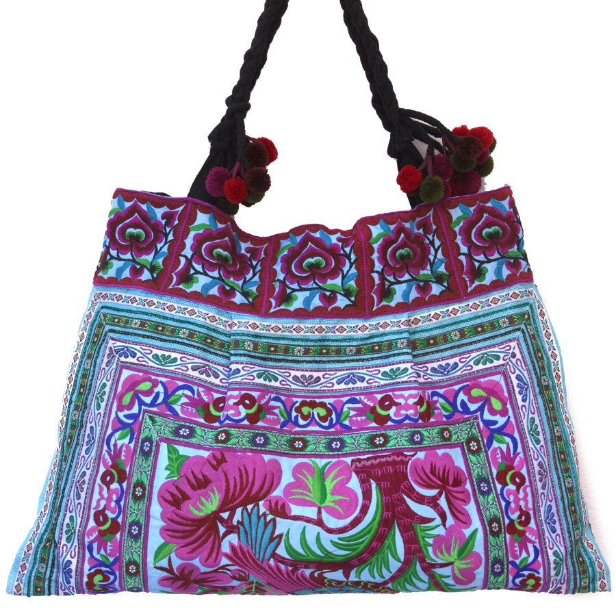 Grand sac tissu India bleu - Accessories -