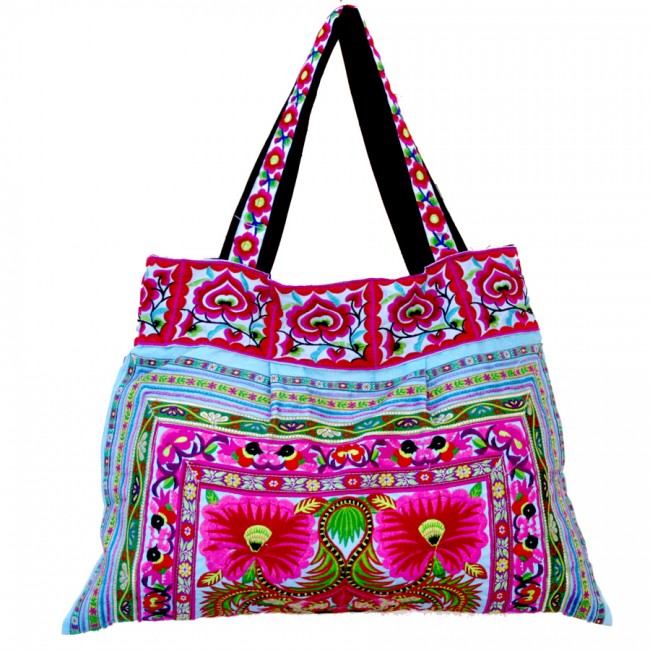 Grand sac tissu India bleu - Accessories -