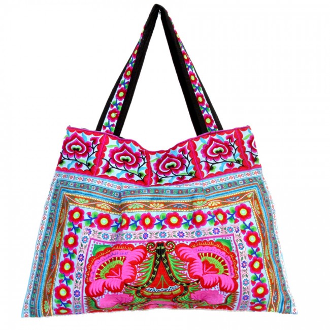 Grand sac tissu India bleu - Accessories -