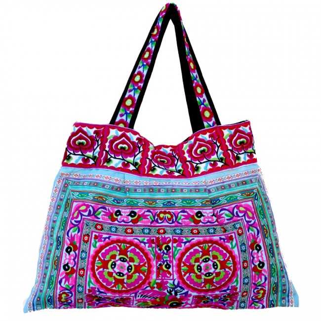 Grand sac tissu India bleu - Accessories -