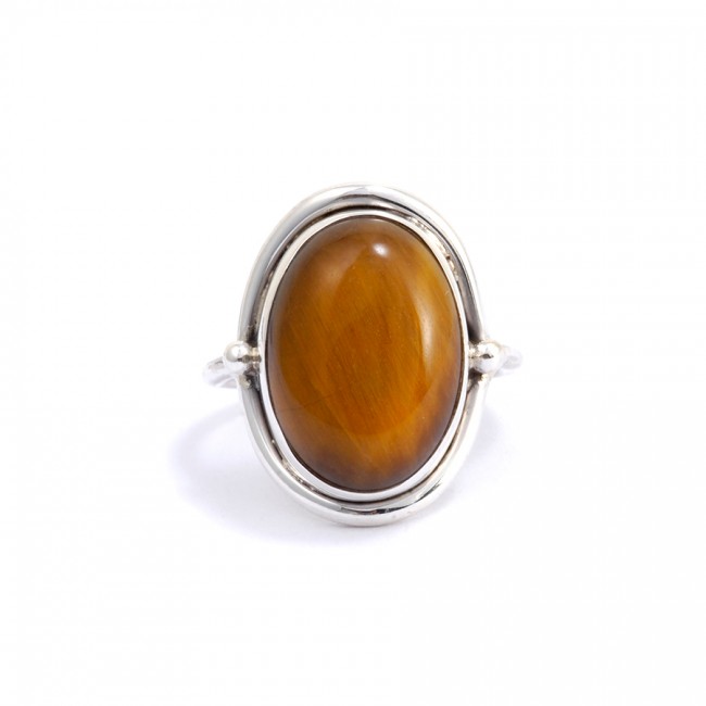 Bague argent et oeil de tigre Sikkim - BIJOUX ARGENT -
