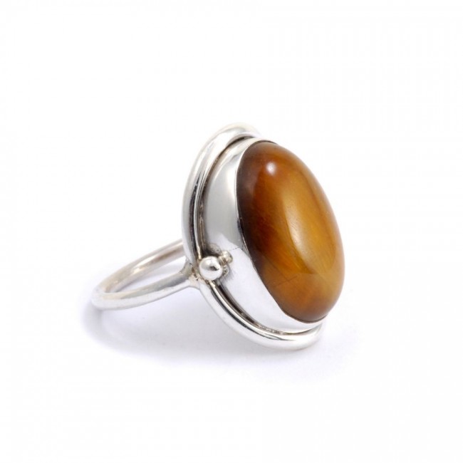 Bague argent et oeil de tigre Sikkim - BIJOUX ARGENT -