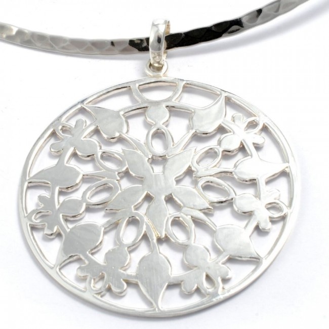 Indonesian Circular Silver Pendant - Silver Jewellery - Boutique Nirvana