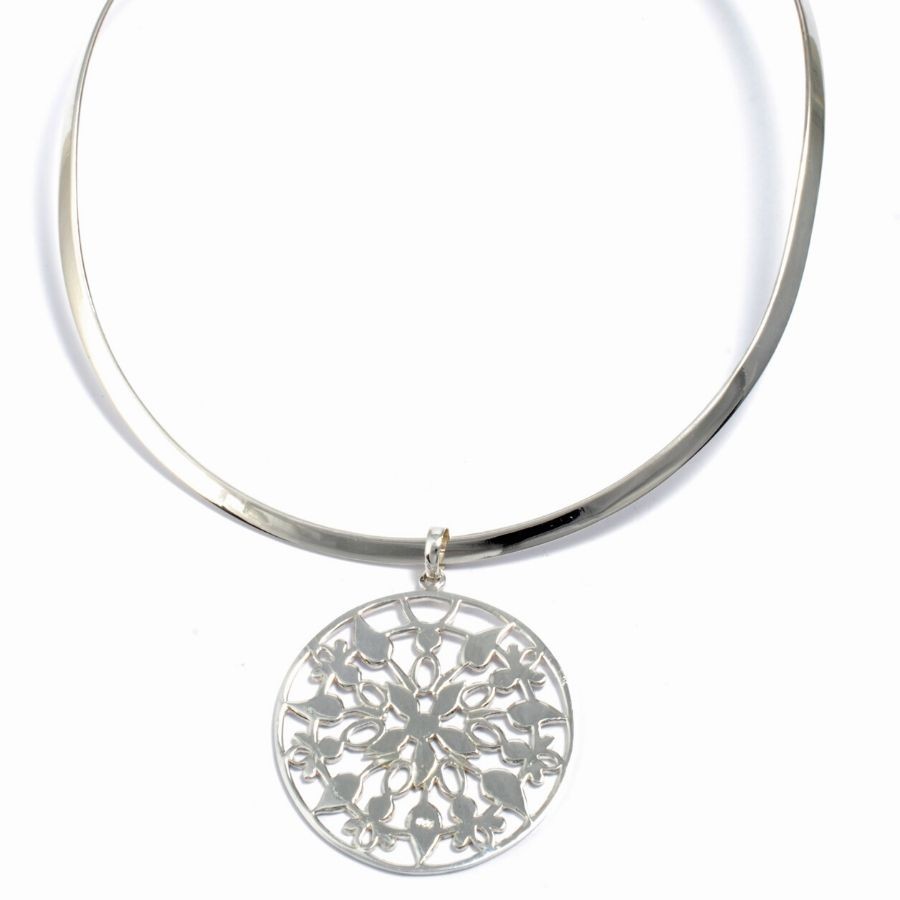 Pendentif argent rond ouvragé - BIJOUX ARGENT - Boutique Nirvana