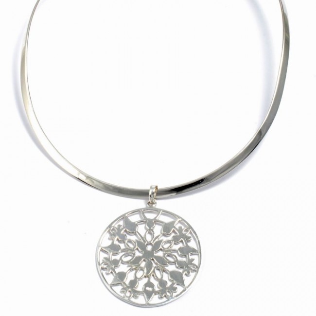 Pendentif argent rond ouvragé - BIJOUX ARGENT - Boutique Nirvana