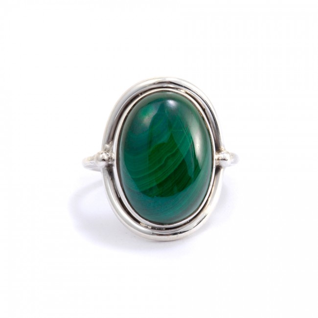 Bague Sikkim malachite - Silver Jewellery -