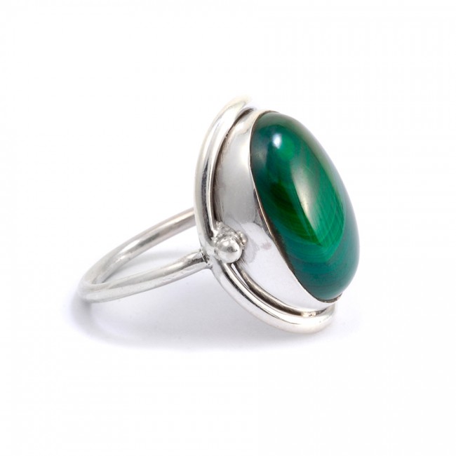 Bague Sikkim malachite - Silver Jewellery -
