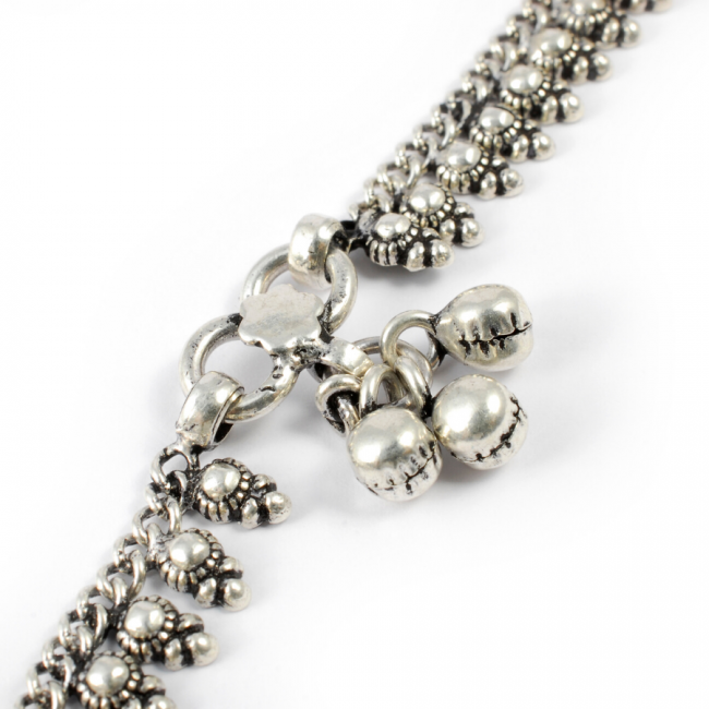 Indian Silver Ankle Chain with Bells - Silver Jewellery - Boutique Nirvana