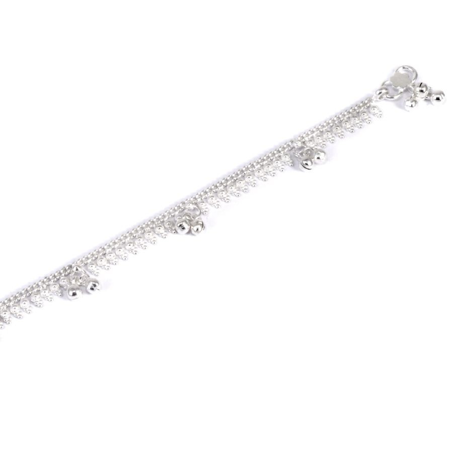 Indian Silver Ankle Chain with Bells - Silver Jewellery - Boutique Nirvana