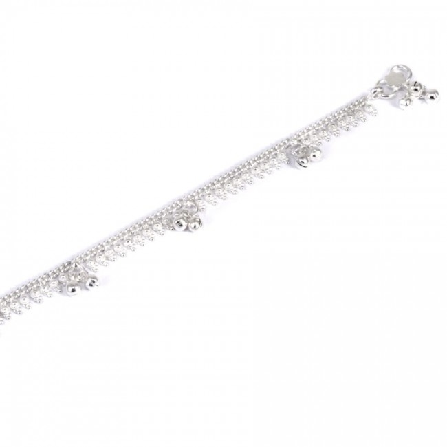 Indian Silver Ankle Chain with Bells - Silver Jewellery - Boutique Nirvana