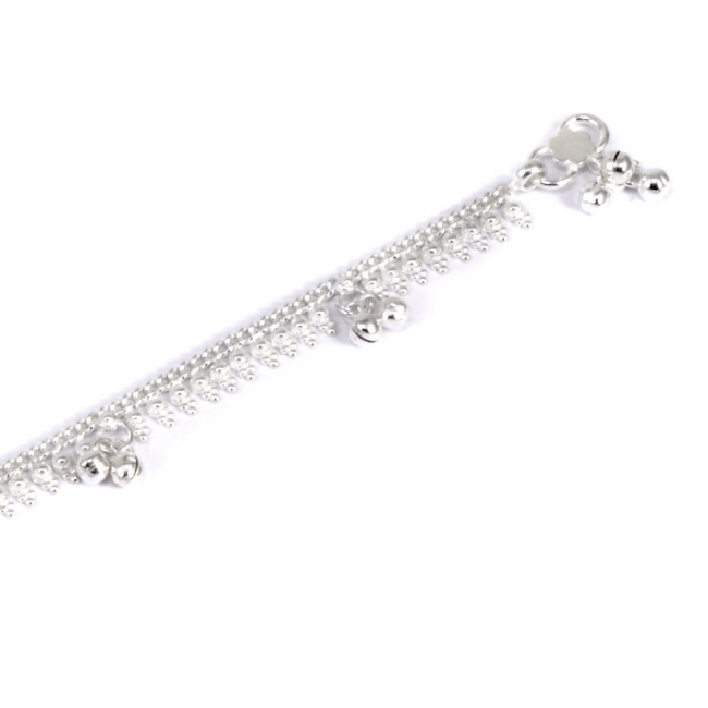Indian Silver Ankle Chain with Bells - Silver Jewellery - Boutique Nirvana