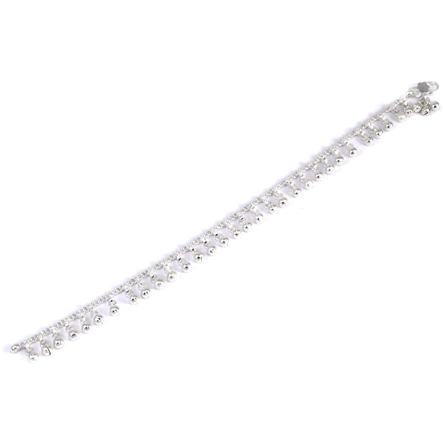 Traditional Silver Indian Anklet with Bells - Silver Jewellery - Boutique Nirvana
