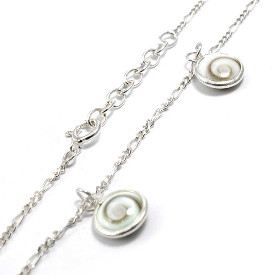 Chaine de cheville pampilles "oeil de Shiva" - Silver Jewellery - Boutique Nirvana