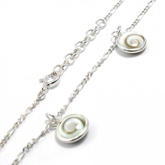 Chaine de cheville pampilles "oeil de Shiva" - Silver Jewellery - Boutique Nirvana