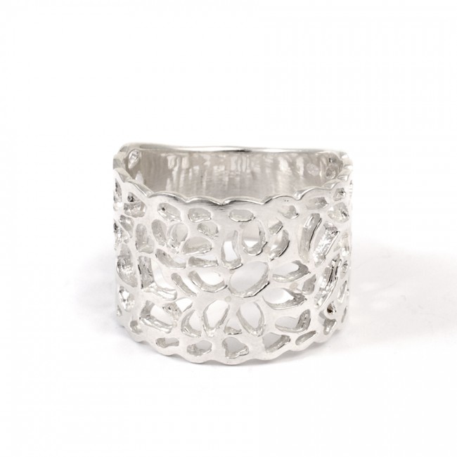 Large anneau argent ajouré - Silver Jewellery - Boutique Nirvana