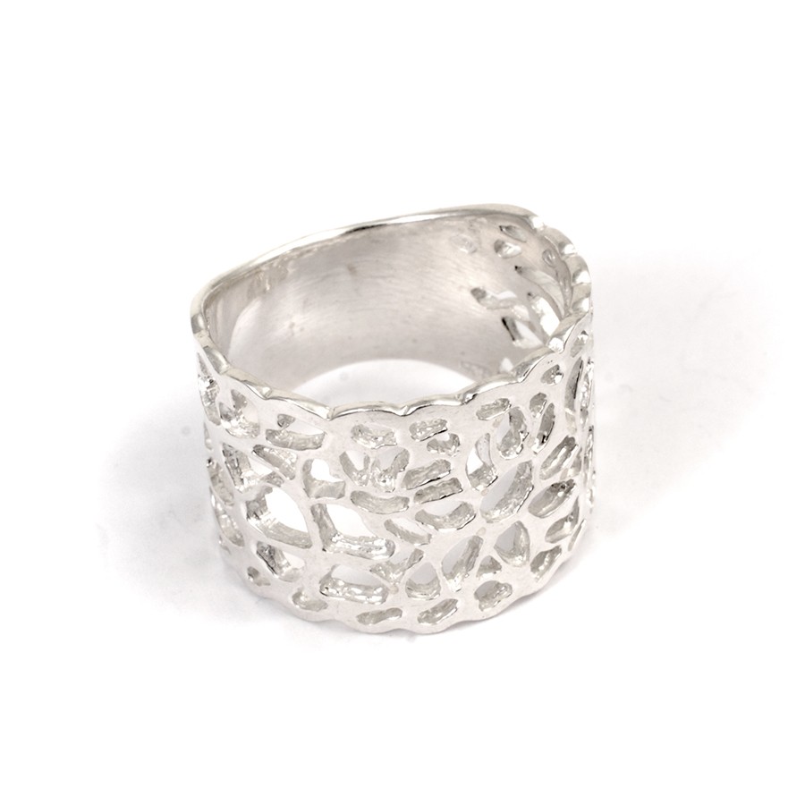 Large anneau argent ajouré - Silver Jewellery - Boutique Nirvana