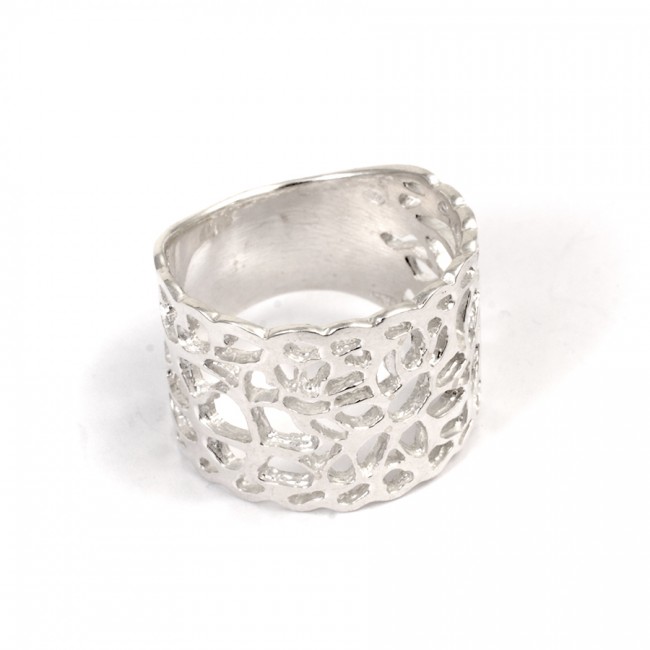 Large anneau argent ajouré - Silver Jewellery - Boutique Nirvana