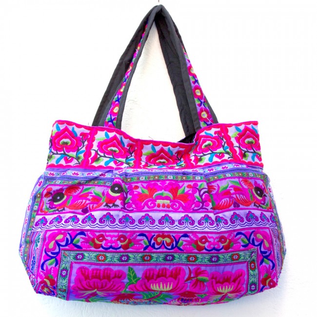 Sac ethnique Hmong mauve - Accessories - Boutique Nirvana