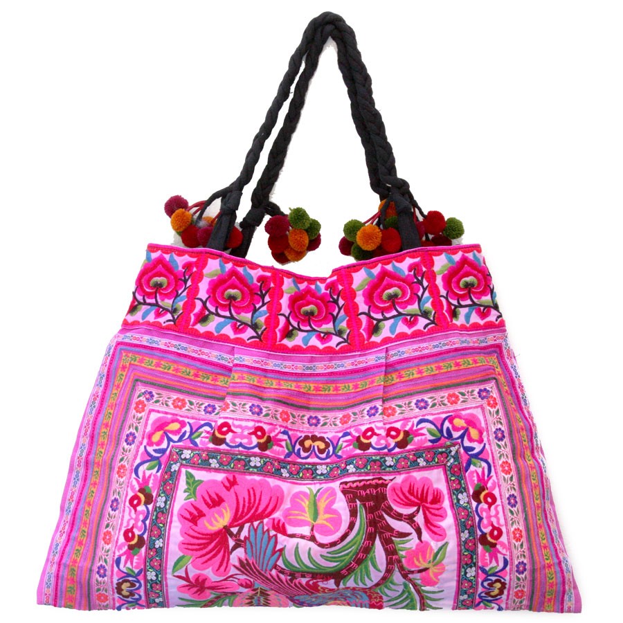 Grand sac ethnique rose India - Accessories - Boutique Nirvana