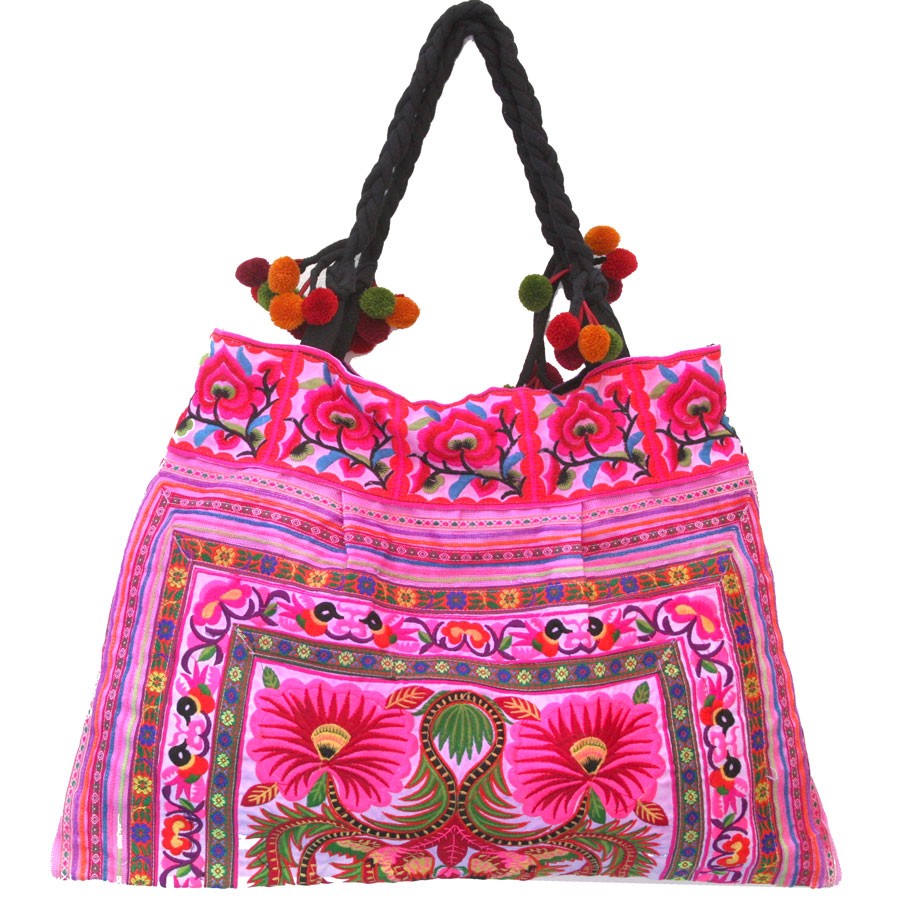 Grand sac ethnique rose India - Accessories - Boutique Nirvana