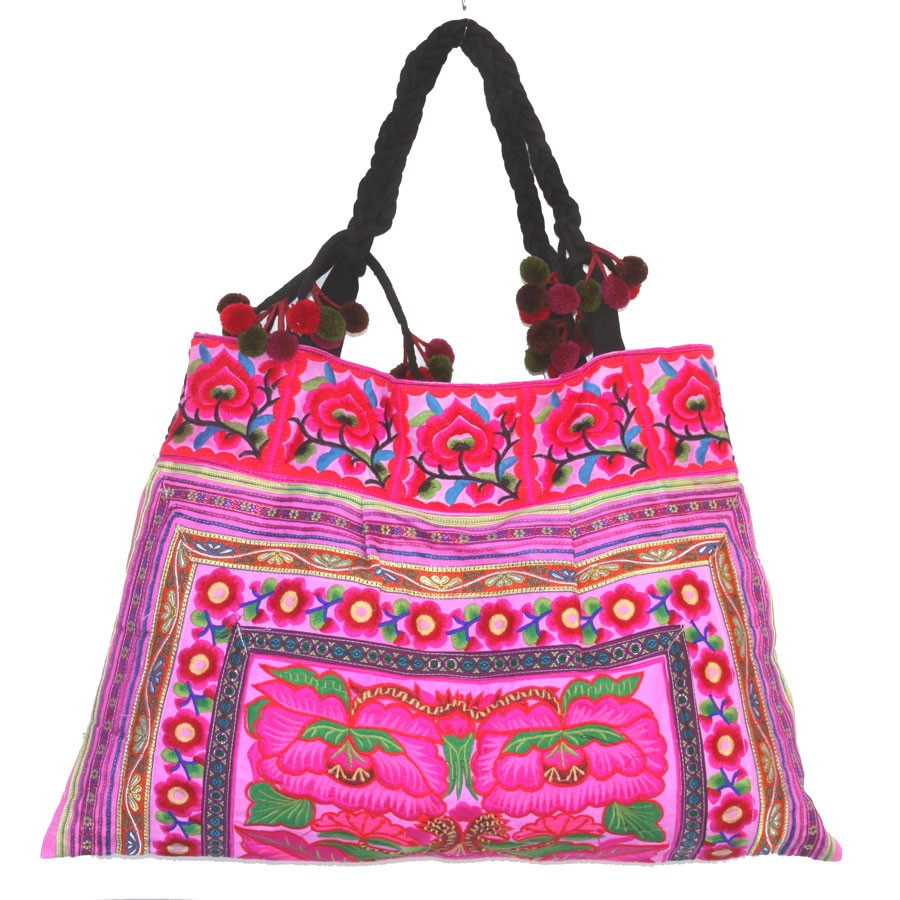 Grand sac ethnique rose India - Accessories - Boutique Nirvana