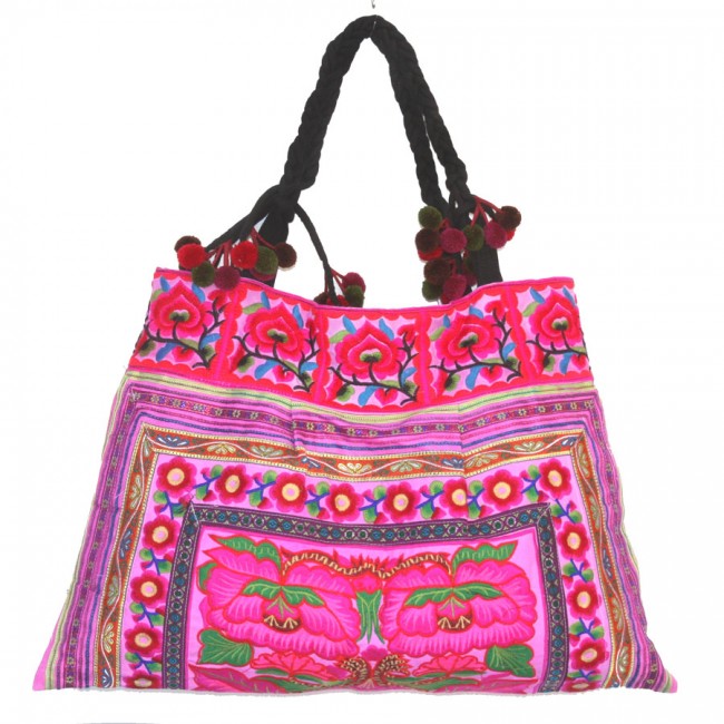 Grand sac ethnique rose India - Accessories - Boutique Nirvana
