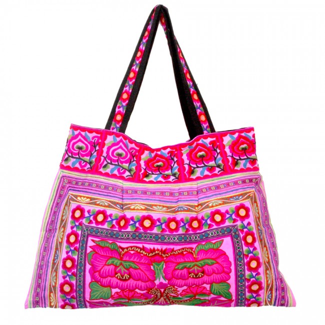 Grand sac ethnique rose India - Accessories - Boutique Nirvana