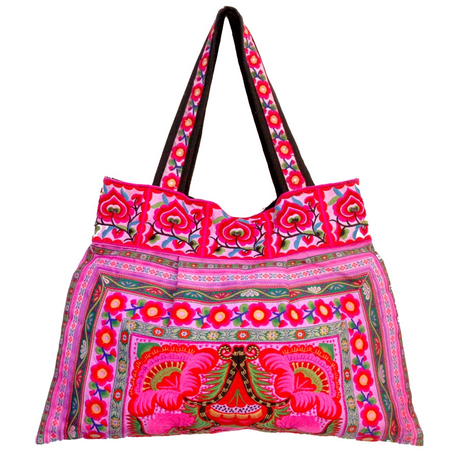 Grand sac ethnique rose India - Accessories - Boutique Nirvana