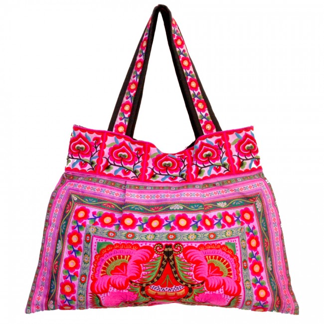 Grand sac ethnique rose India - Accessories - Boutique Nirvana