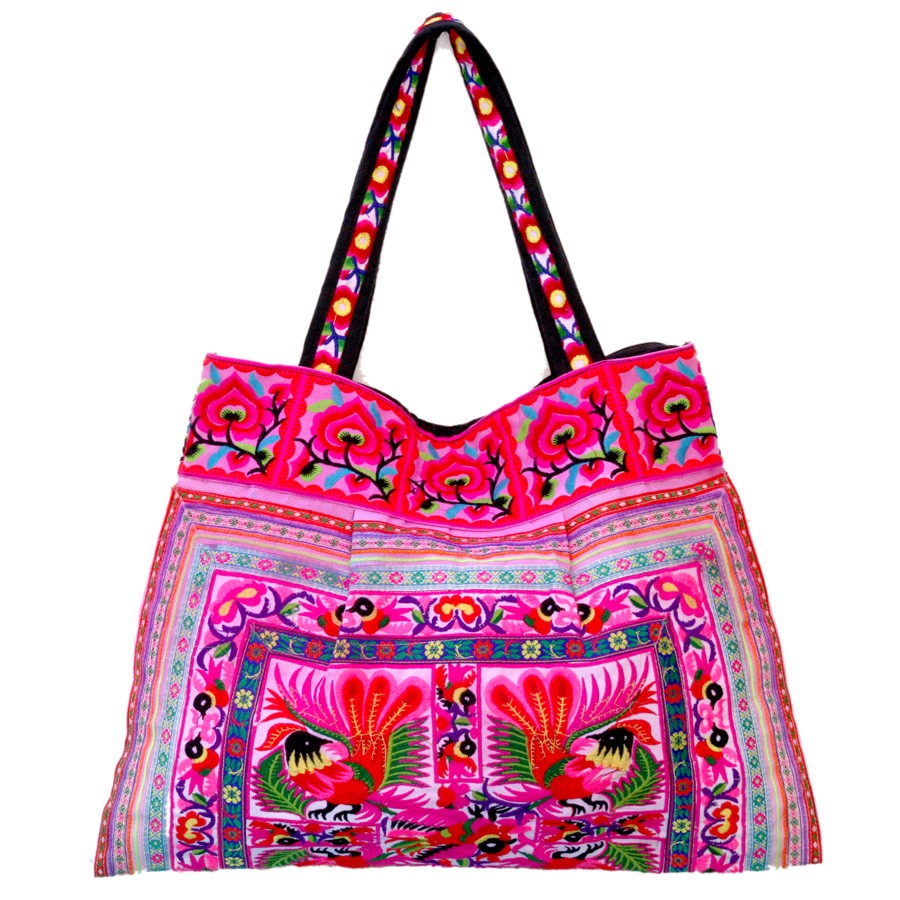 Grand sac ethnique rose India - Accessories - Boutique Nirvana