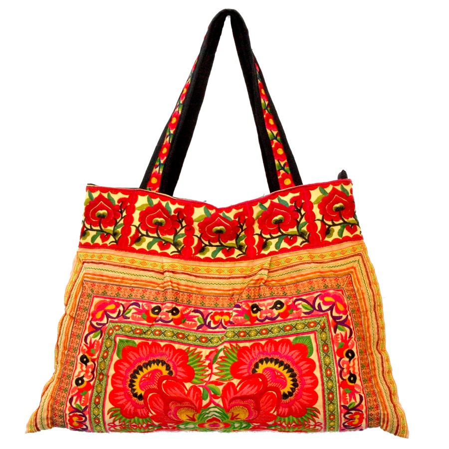Grand sac ethnique safran India - Accessories - Boutique Nirvana