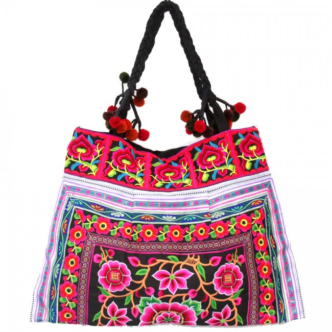 Grand sac ethnique noir India - Accessories - Boutique Nirvana