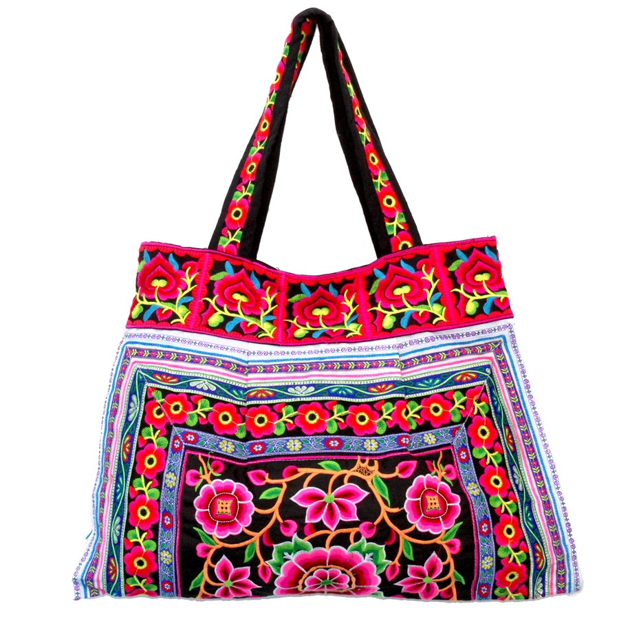 Grand sac ethnique noir India - Accessories - Boutique Nirvana