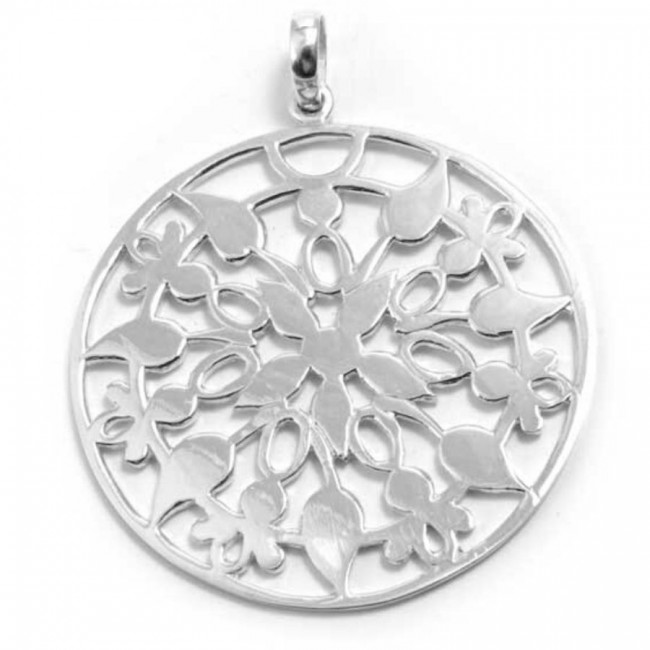 Indonesian Circular Silver Pendant - Silver Jewellery - Boutique Nirvana