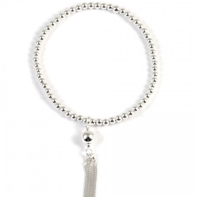 Bracelet argent pompon - 0 - Boutique Nirvana