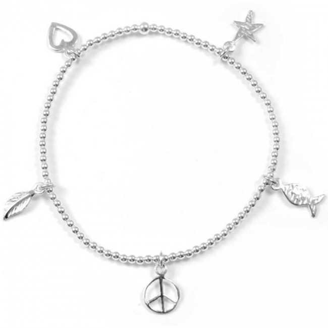 Bracelet argent multi charms - Accueil - Boutique Nirvana