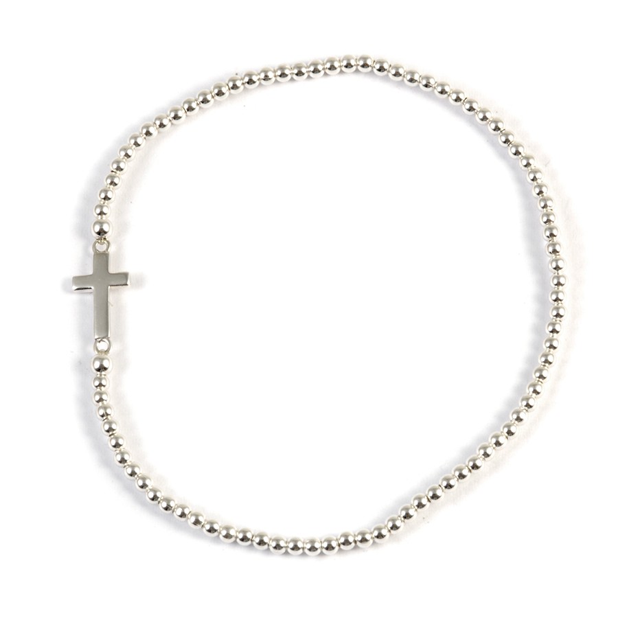 Bracelet croix argent élastique - Accueil - Boutique Nirvana