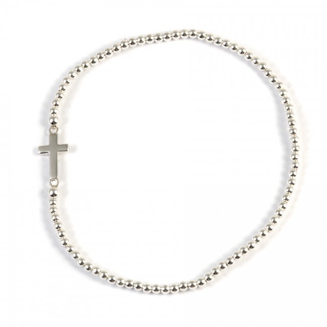 Bracelet croix argent élastique - Accueil - Boutique Nirvana
