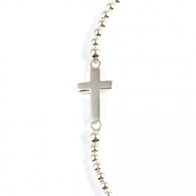 Bracelet croix argent élastique - Accueil - Boutique Nirvana