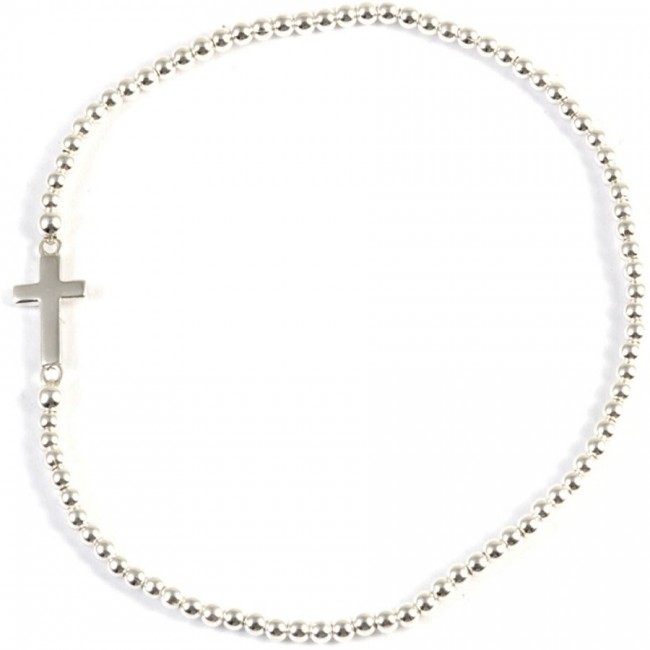 Bracelet croix argent élastique - Accueil - Boutique Nirvana