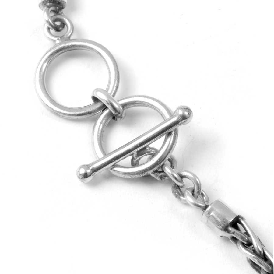 Braided Silver & Natural Stone Chain Bracelet - Silver Jewellery - Boutique Nirvana