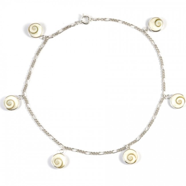 Chaine de cheville pampilles "oeil de Shiva" - Silver Jewellery - Boutique Nirvana