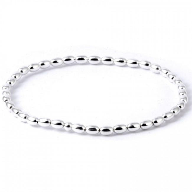 Bracelet argent perles ovales - Silver Jewellery - Boutique Nirvana