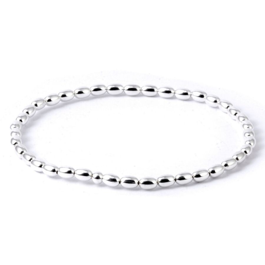 Bracelet argent perles ovales - Silver Jewellery - Boutique Nirvana