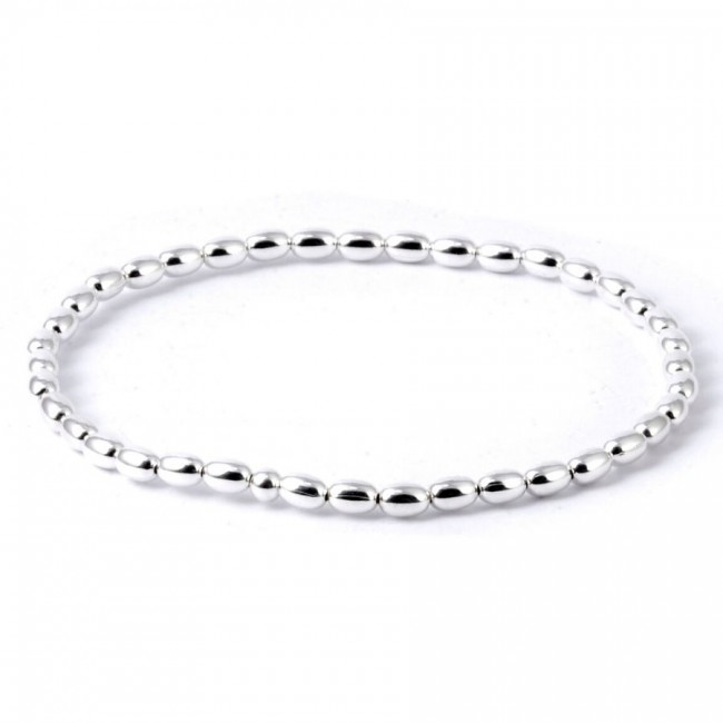 Bracelet argent perles ovales - Silver Jewellery - Boutique Nirvana