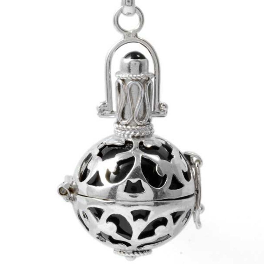 Silver Bola Cage with Coloured Ball - Silver Jewellery - Boutique Nirvana